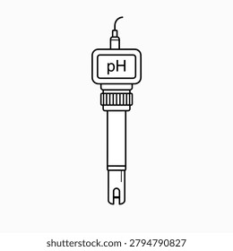 Illustration of a pH meter probe used for measuring acidity levels