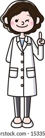 Illustration of a pharmacist Pointing the Finger at something