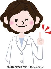 Illustration of a pharmacist Pointing the Finger at something