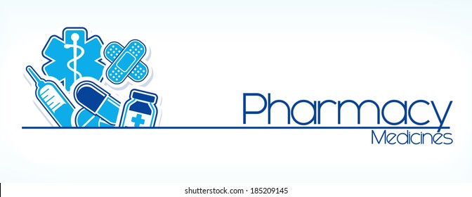 illustration of pharmacy sign design isolated on white background