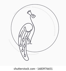 illustration of a pheasant in a circle