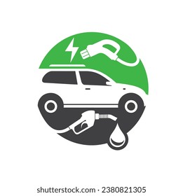 illustration of phev car basic technology, vector art.