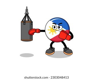 Illustration of philippines flag boxer , character design