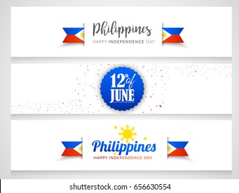 Illustration of Philippines Independence Day Background,Header Or Banner Design.