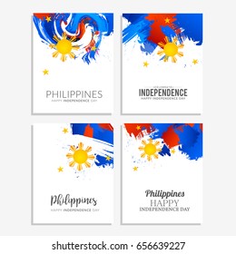Illustration of Philippines Independence Day Background,Poster Or Banner Set Template.