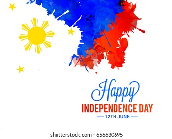 Illustration of Philippines Independence Day Greeting Card Background,Poster Or Banner Template.