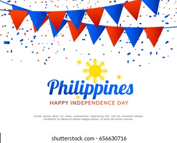 Illustration of Philippines Independence Day Greeting Card Background,Poster Or Banner Template.