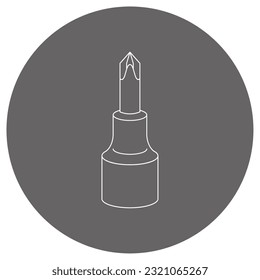 Illustration of a Phillips screwdriver socket.