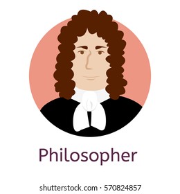 Illustration of philosopher. Modern philosophy