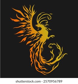 illustration of a phoenix bird on a dark background