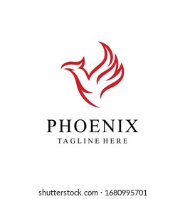 Illustration Phoenix bird sign abstract luxury logo design template.