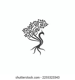 ilustración de phoenix combinado con árbol.