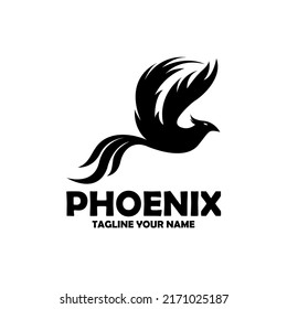 illustration of a phoenix design vector. silhouette of a phoenix