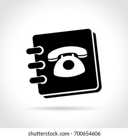 Illustration of phone book icon on white background