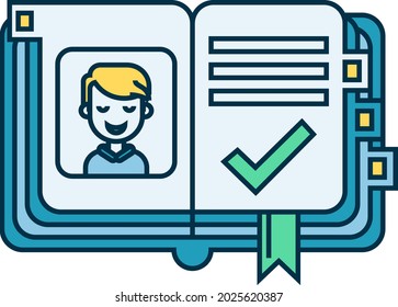 Illustration phone book partener business online icon filled outline 