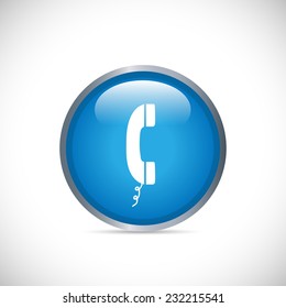 Illustration of a phone button isolated on a white background.