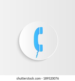 Illustration of a phone button on a gray background.