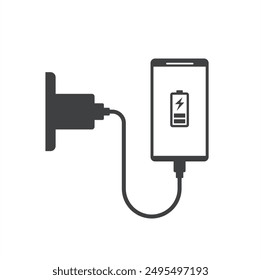 illustration of phone charger, vector art.