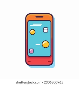 Illustration of a phone icon.  isolated, icon, logo for mobile phone. flat style mobile phone. 