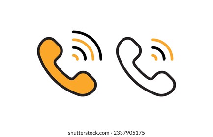 vector de icono de ilustración, vector de icono de teléfono simple, vector de icono negro y amarillo