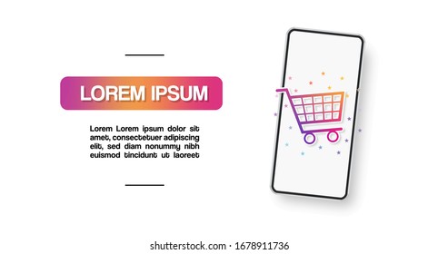 Illustration for phone purchases or service payments, with modern and colorful design