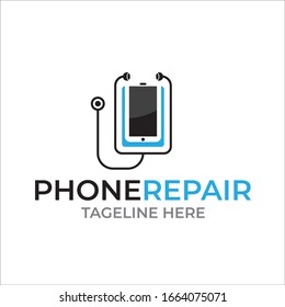 Illustration of phone repair logo can use for mobile shop. Perfect for your business design.  