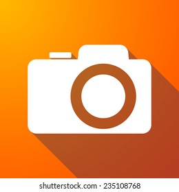 Illustration of a  photo camera  long shadow icon