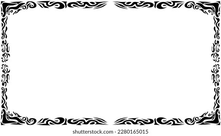 Illustration of a photo frame with a tribal design. Perfect for photo frames, invitation cards, greeting cards, book covers, wallpapers