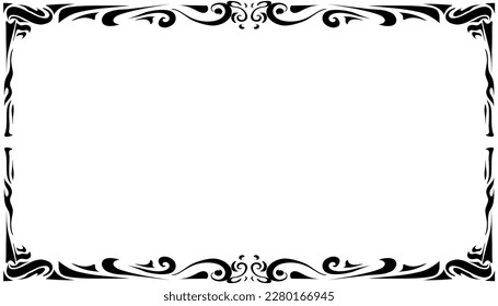 Illustration of a photo frame with a tribal design. Perfect for photo frames, invitation cards, greeting cards, book covers, wallpapers