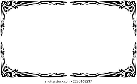 Illustration of a photo frame with a tribal design. Perfect for photo frames, invitation cards, greeting cards, book covers, wallpapers