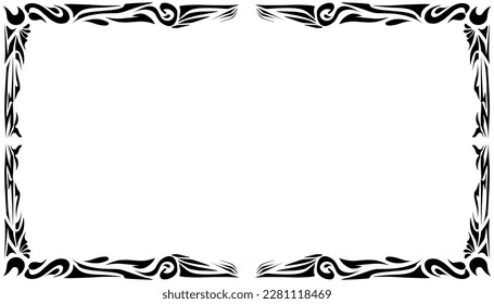 Illustration of a photo frame with a tribal design. Perfect for photo frames, invitation cards, greeting cards, book covers, wallpapers