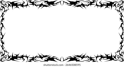 Illustration of a photo frame with a tribal design. Perfect for photo frames, invitation cards, greeting cards, book covers, and wallpapers.