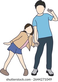 Ilustração de uma pose de foto de um irmão próximo