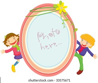 illustration of photoframe on white