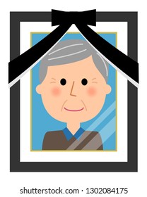 It is an illustration of a photograph of the elderly man's portrait photograph.