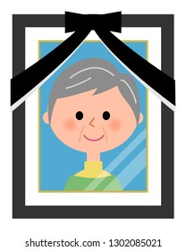 It is an illustration of a photograph of the elderly woman's portrait photograph.