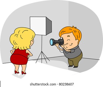Illustration of a Photographer at Work