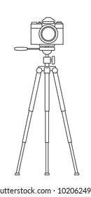 Illustration of the photographic camera and tripod stand