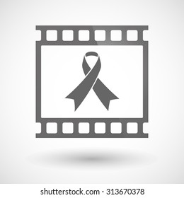 Illustration of a photographic film icon with an awareness ribbon