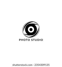 ILLUSTRATIONSFOTOGRAFIE ABSTRACT CAMERA LENS EINFACHER LOGO ICON TEMPLATE DESIGN ELEMENT VEKTOR. GUT FÜR FOTOSTUDIO, APPS