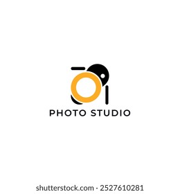 ILLUSTRATION PHOTOGRAPHY ABSTRACT CAMERA LENS BLACK ORANGE COLOR SIMPLE ROUGH LOGO ICON TEMPLATE DESIGN ELEMENT VECTOR. GOOD FOR PHOTO STUDIO, APPS