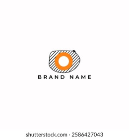 ILLUSTRATION PHOTOGRAPHY ABSTRACT CAMERA LENS SIMPLE LOGO ICON BLACK ORANGE COLOR TEMPLATE DESIGN ELEMENT VECTOR. GOOD FOR PHOTO STUDIO, APPS