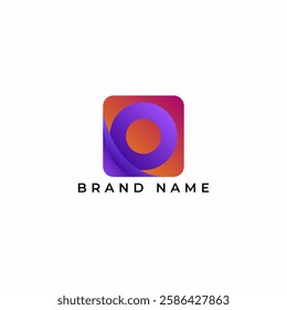 ILLUSTRATION PHOTOGRAPHY ABSTRACT CAMERA LENS SIMPLE LOGO ICON PURPLE ORANGE GARDIENT COLOR TEMPLATE DESIGN ELEMENT VECTOR. GOOD FOR PHOTO STUDIO, APPS