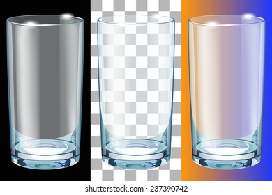 illustration of photorealistic empty transparent glass