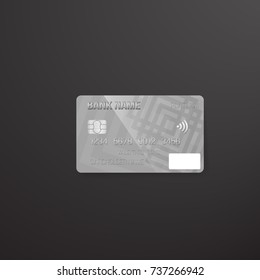 Illustration of Photorealistic Vector Credit Card on Dark Background