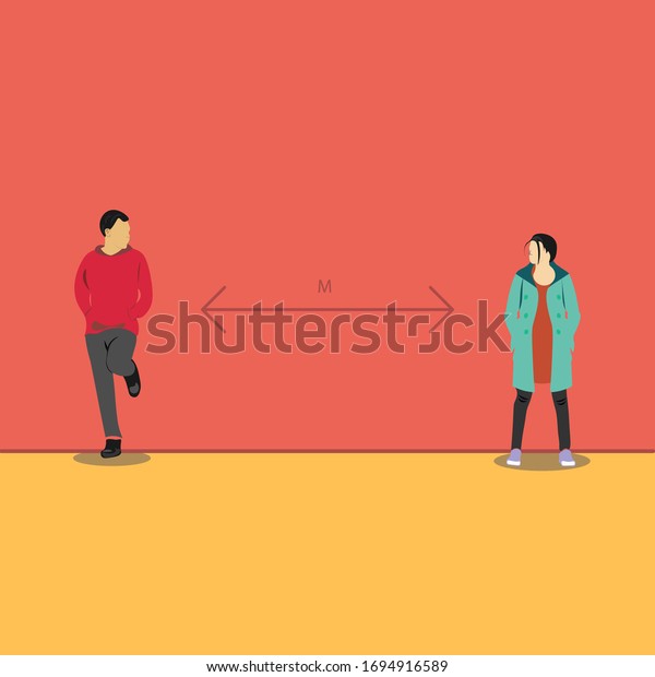 Illustration Physical Distance Template Design Stock Vector (Royalty ...