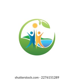 Illustration physical therapy. healthy body concept vector logo design template.