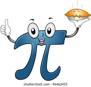 Illustration of a Pi Mascot Carrying a Pie