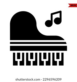 illustration of piano glyph icon 