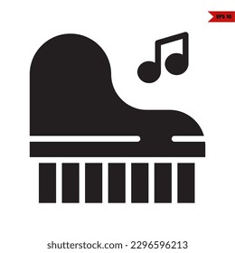 illustration of piano glyph icon 